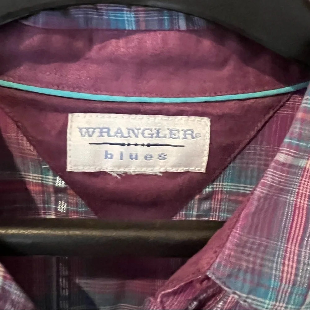 Wrangler Blues vintage purple pearl snap western shirt